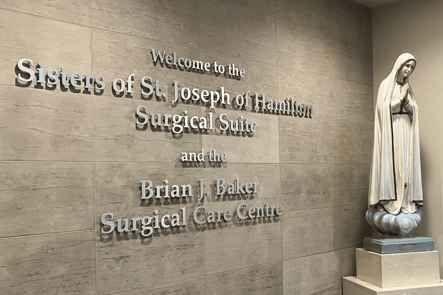 Photo: Brian J. Baker Surgical Care Centre signage at St. Mary's General Hospital