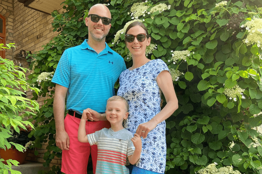 Cory with his wife, Carrie, and son, Brady