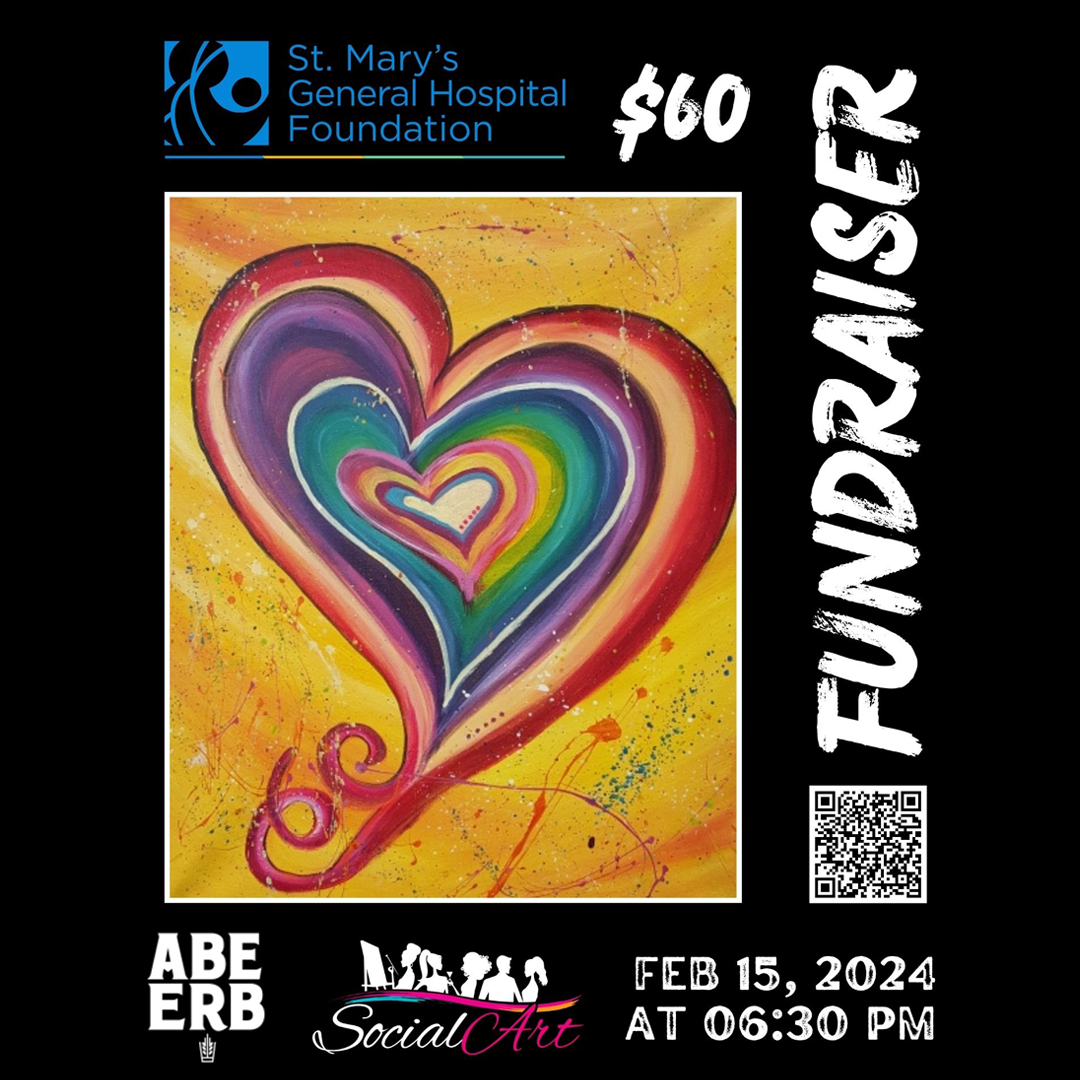 SocialArt fundraiser poster - February 15, 2024 at 6:30 p.m.